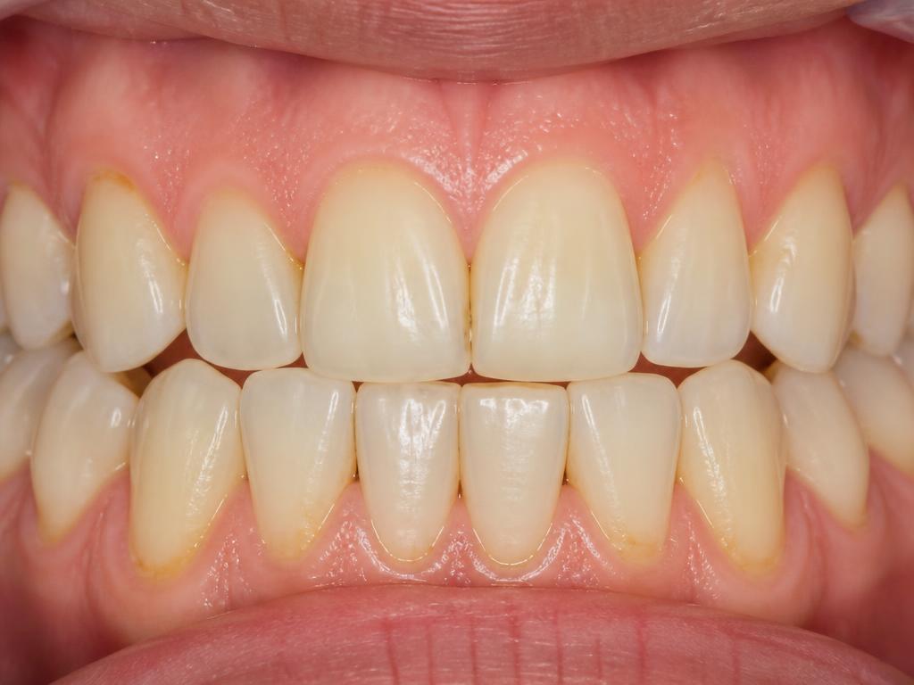 Patient teeth before professional whitening treatment